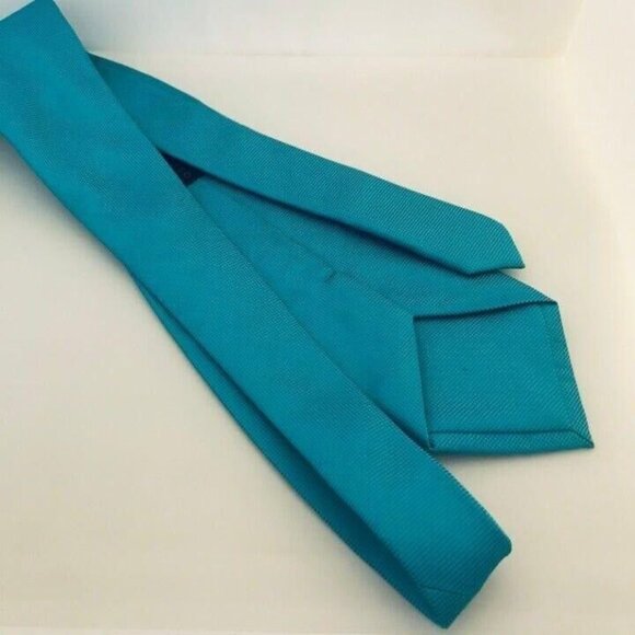 #1650 VTG F Lli Segatori aqua blue necktie - Picture 4 of 4